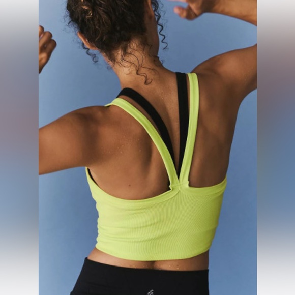 Pear Green Athletic Ribbed Cropped Cami Top - Picture 5 of 5